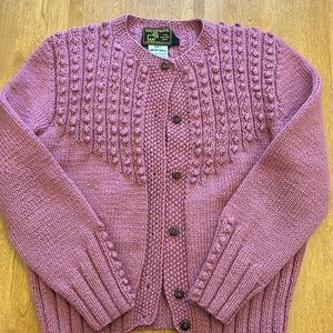 South Wool 100% virgin wool hand knitted sweater S fuschia
